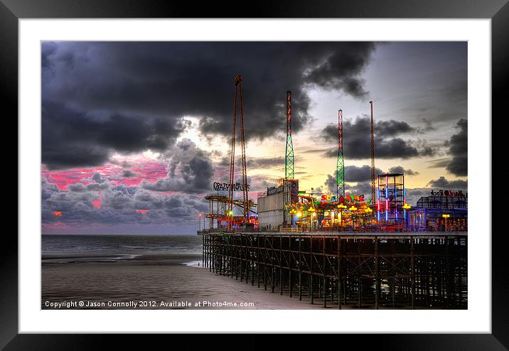 South Pier Sunset, Blackpool Framed Mounted Print by Jason Connolly