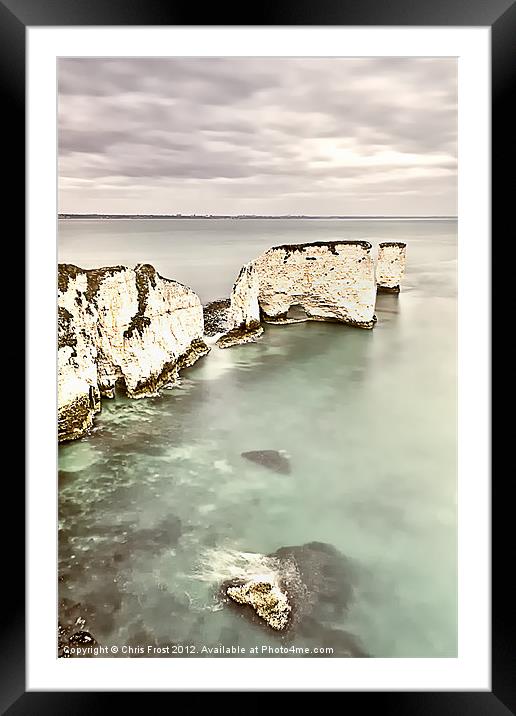 Old Harry Rocks Framed Mounted Print by Chris Frost