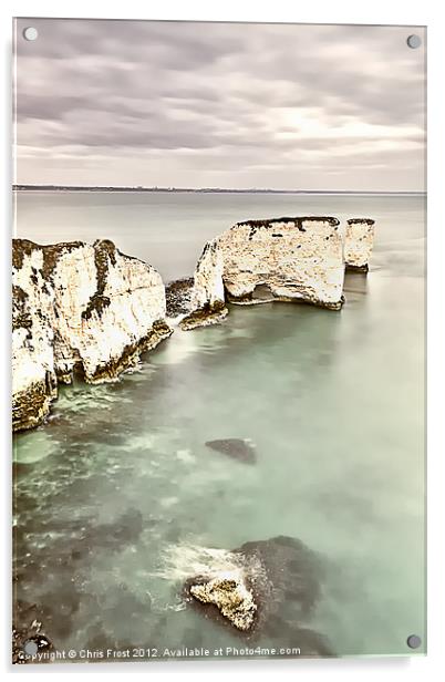 Old Harry Rocks Acrylic by Chris Frost