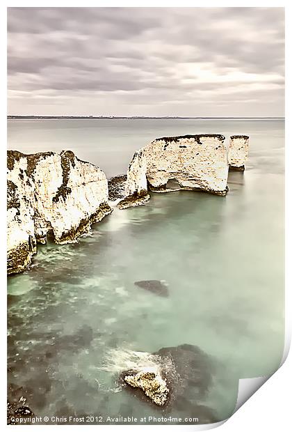 Old Harry Rocks Print by Chris Frost