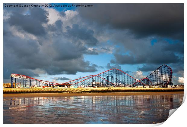 The Big One, Blackpool Print by Jason Connolly