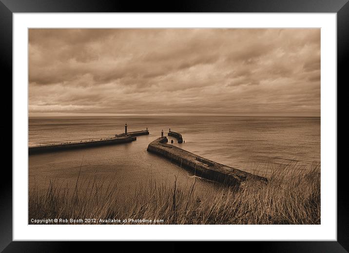 'Whitby Harbour at Dusk' Framed Mounted Print by Rob Booth