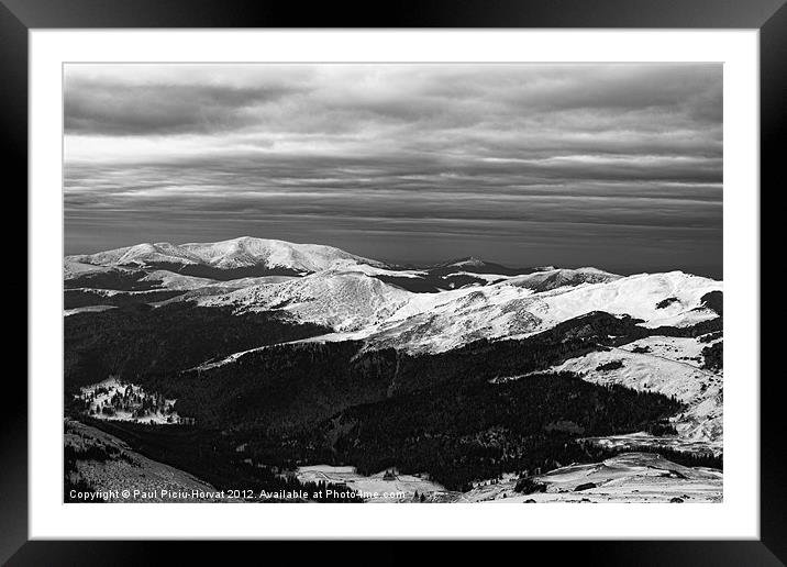 Black & White mountains Framed Mounted Print by Paul Piciu-Horvat