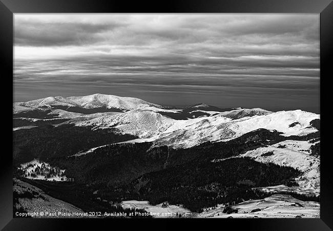 Black & White mountains Framed Print by Paul Piciu-Horvat