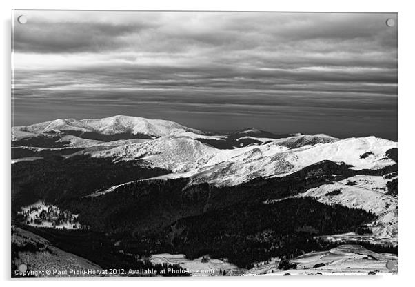 Black & White mountains Acrylic by Paul Piciu-Horvat