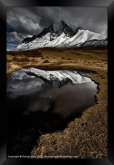 Torres del Paine lake Framed Print by Daniel Zrno
