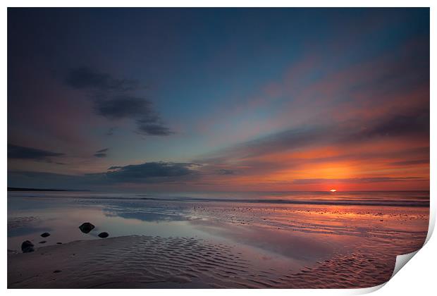 Llanrhystud beach sunset Print by Izzy Standbridge