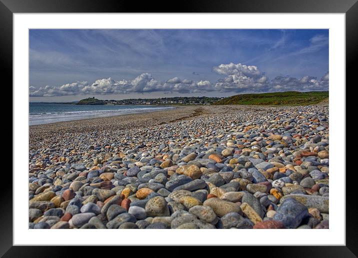 Criccieth Beach and Castle Framed Mounted Print by Helen McAteer