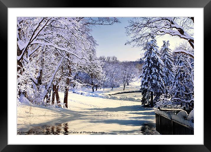 Winter Snow Framed Mounted Print by Elaine Manley