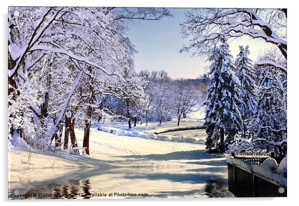 Winter Snow Acrylic by Elaine Manley