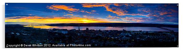 Dundee Dawn Panorama Acrylic by Derek Whitton