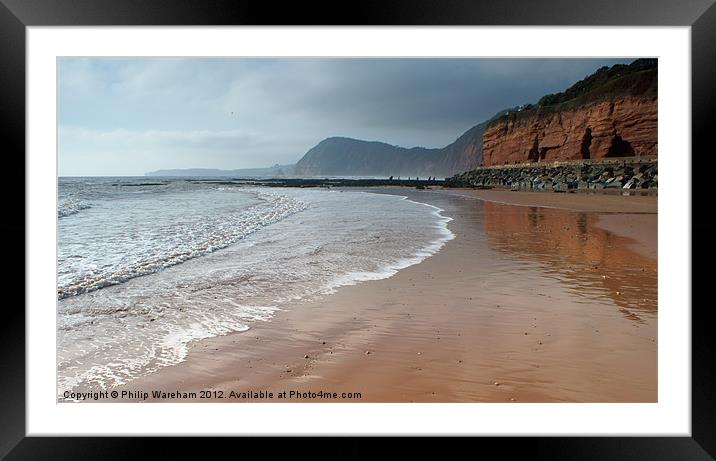 Low tide at Sidmouth Framed Mounted Print by Phil Wareham