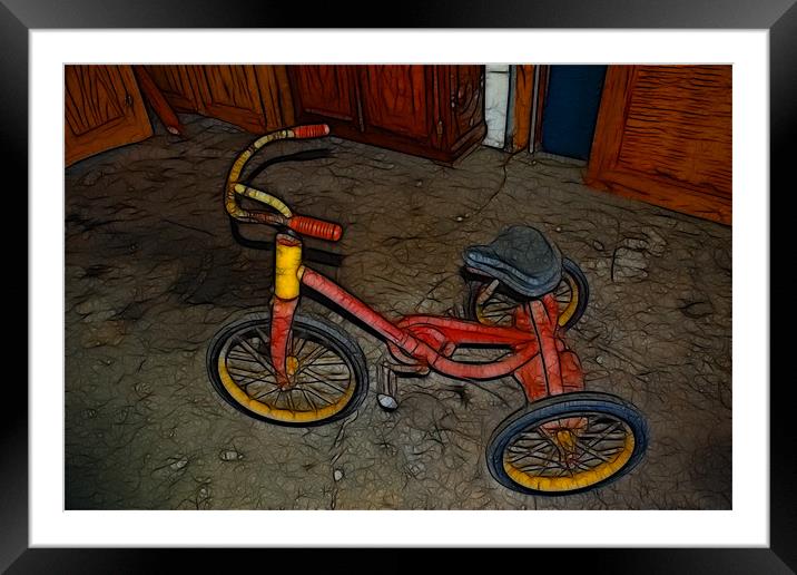 The Tricycle Framed Mounted Print by Kathleen Stephens