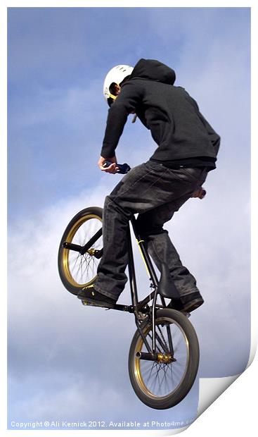 Bike Stunt rider Print by Ali Kernick