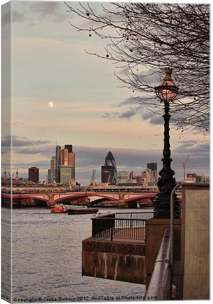 London skyline from the South Bank Canvas Print by Jasna Buncic