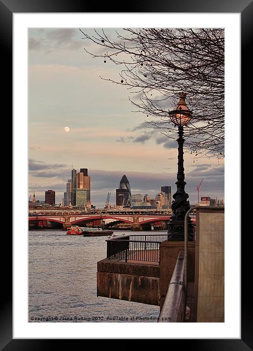 London skyline from the South Bank Framed Mounted Print by Jasna Buncic