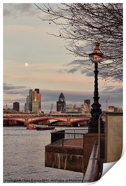 London skyline from the South Bank Print by Jasna Buncic