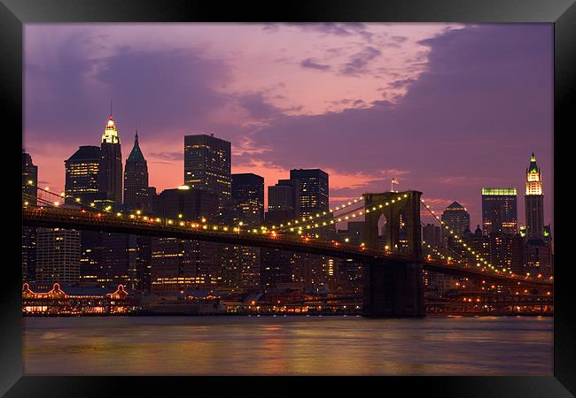 New York @ night Framed Print by Thomas Schaeffer