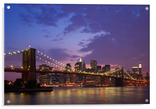 New York @ night  Acrylic by Thomas Schaeffer