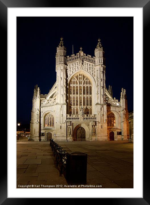 Bath Abbey at Night Framed Mounted Print by Karl Thompson