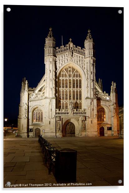 Bath Abbey at Night Acrylic by Karl Thompson