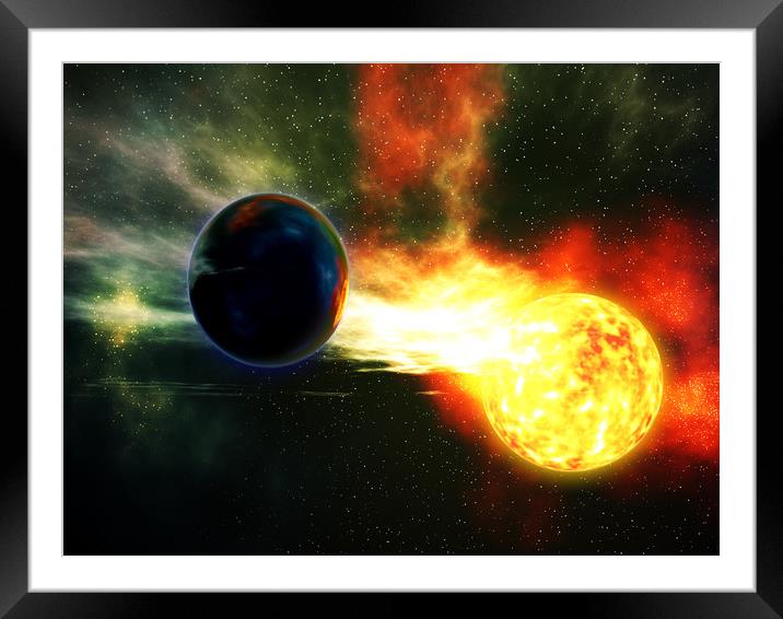 Stellar Collision Framed Mounted Print by Hugh Fathers