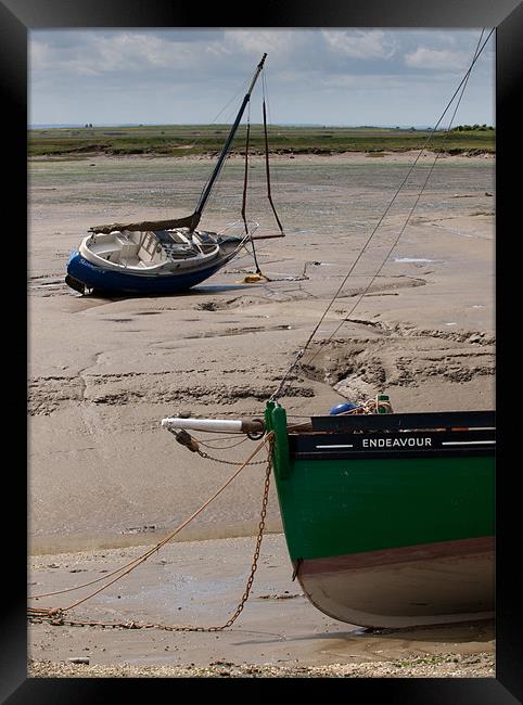 Beached boats at Leigh-on-Sea Framed Print by Gary Eason