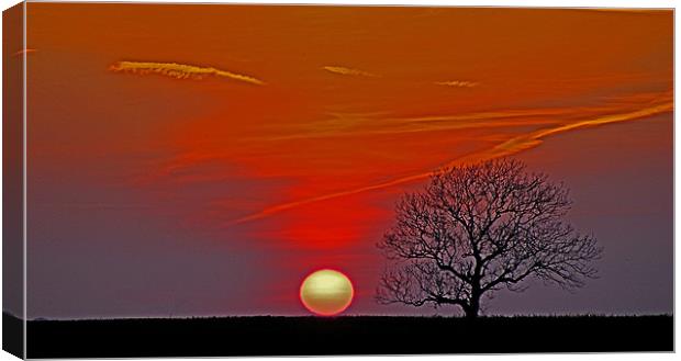 sunset over Capel-le-Ferne, Kent Canvas Print by Derek Vines