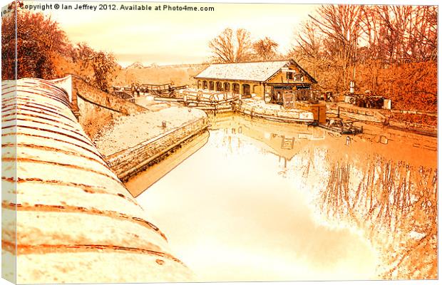 Bulbourne Dry Dock Canvas Print by Ian Jeffrey