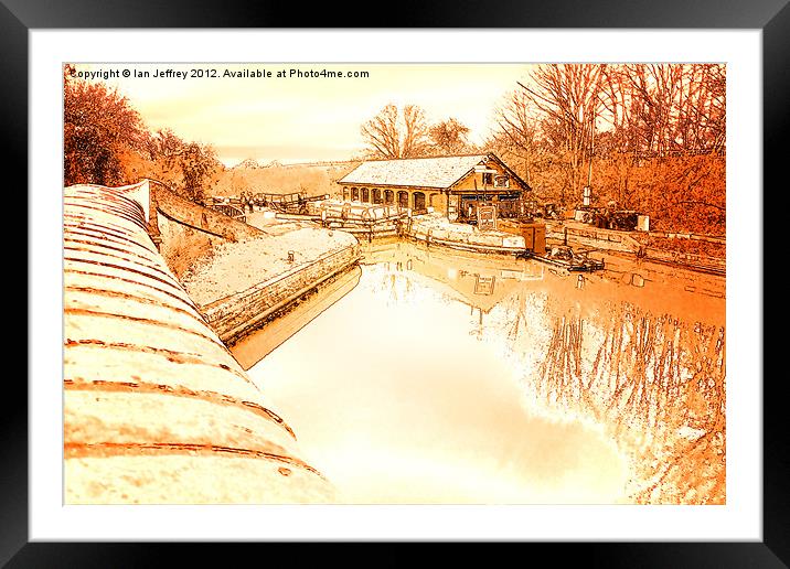 Bulbourne Dry Dock Framed Mounted Print by Ian Jeffrey