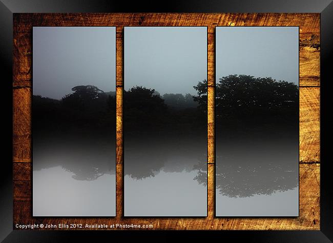 Triptych Mist Framed Print by John Ellis