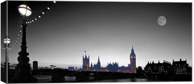 Houses of Parliament  bw Canvas Print by David French