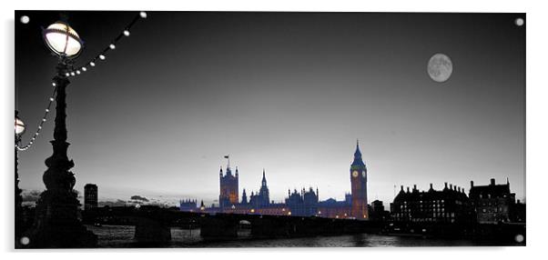 Houses of Parliament  bw Acrylic by David French