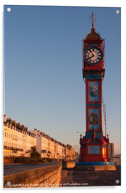The Clock Weymouth Acrylic by Paul Brewer