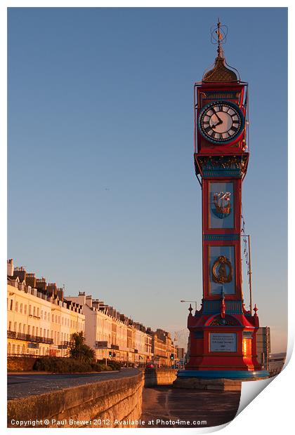The Clock Weymouth Print by Paul Brewer