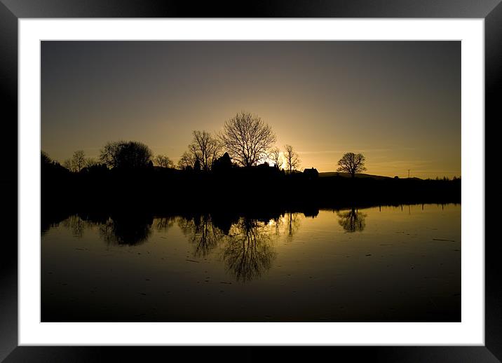 River Earn sunset Framed Mounted Print by Kevin Dobie