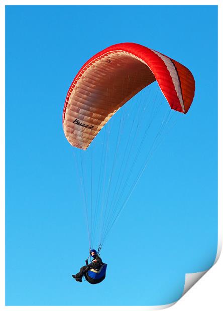 Paragliding over Dunstable Downs Print by Richard Thomas