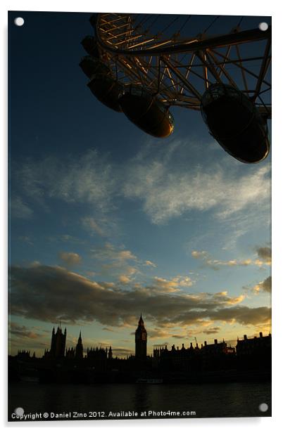 London Eye with Big Ben Acrylic by Daniel Zrno