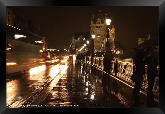 Tower Bridge in the Rain Framed Print by Paul Brewer