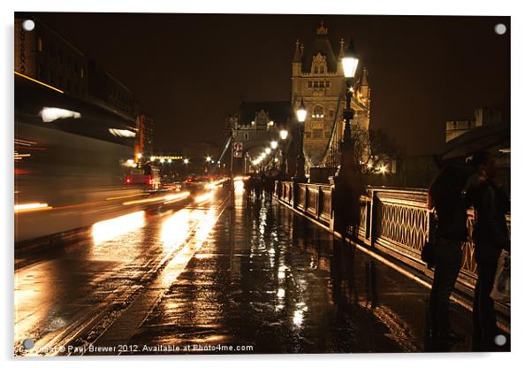 Tower Bridge in the Rain Acrylic by Paul Brewer