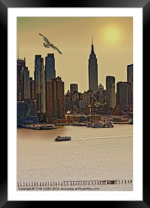 ACROSS THE WATER Framed Mounted Print by Tom York