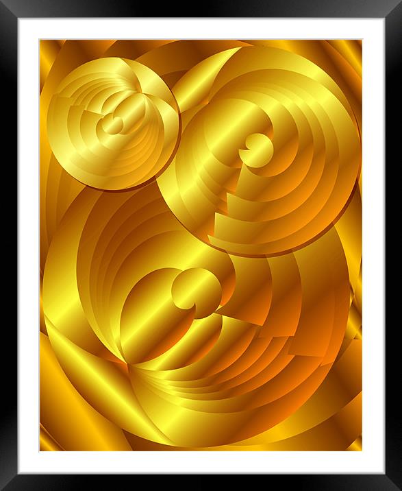 Abstract Gold Circles Framed Mounted Print by Lidiya Drabchuk