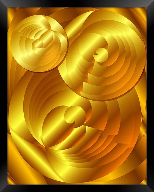 Abstract Gold Circles Framed Print by Lidiya Drabchuk