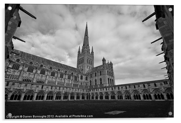 Norwich Cathedral From The Cloisters Acrylic by Darren Burroughs