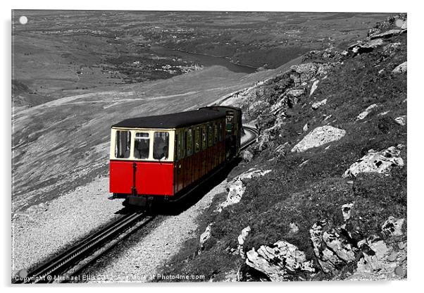 The Snowdon Mountain Railway Acrylic by Michael Ellis