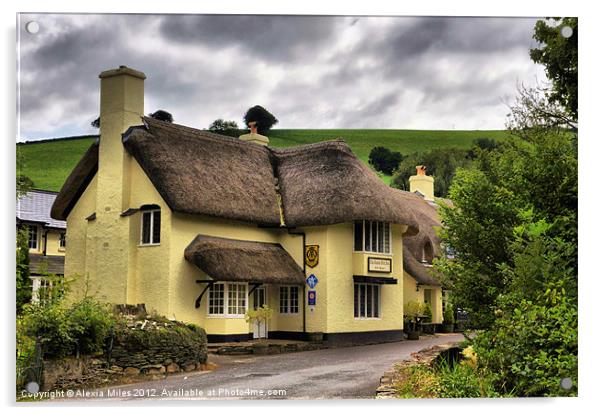 The Royal Oak Inn in Winsford Acrylic by Alexia Miles