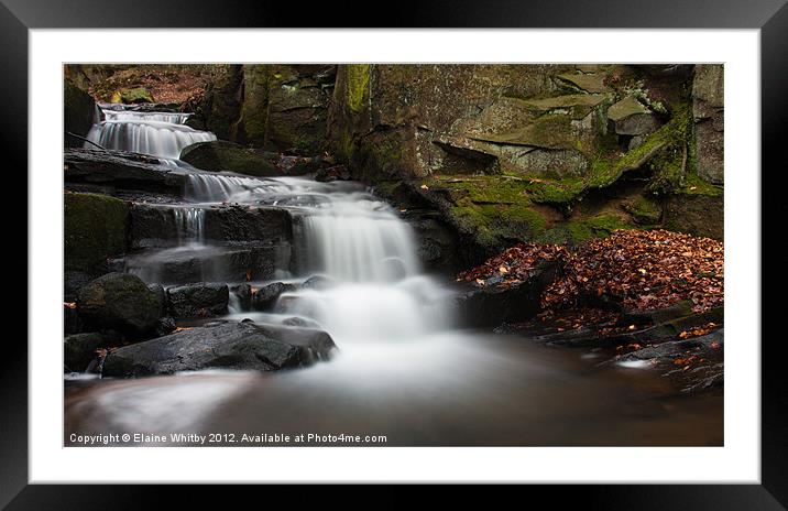 Lumsdale Waterfall Framed Mounted Print by Elaine Whitby