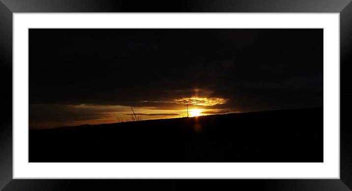 Sunset over a Hill Framed Mounted Print by Dawn Gillies