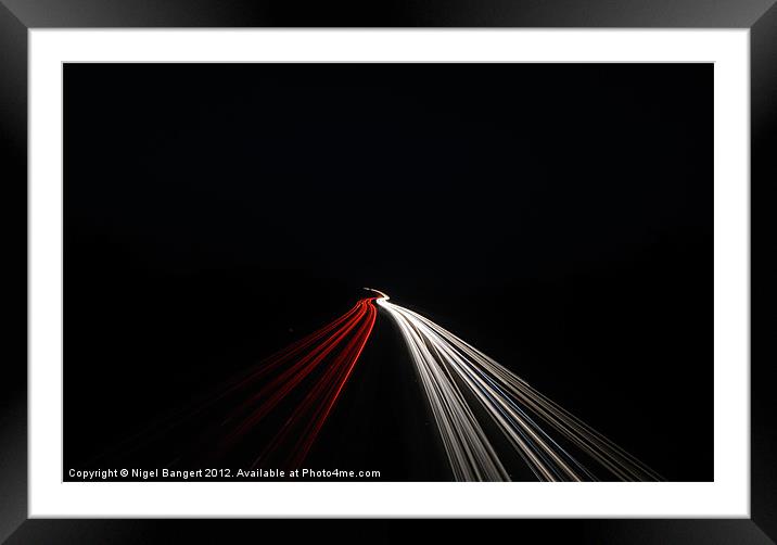 Light Trails Framed Mounted Print by Nigel Bangert