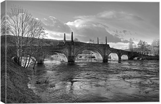Wade's Bridge at Aberfeldy - B&W Canvas Print by Tom Gomez